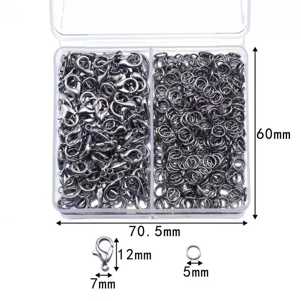 150pcs/box Silver Color Lobster Clasps And Open Rings Bracelets Necklaces Connector DIY Jewelry Making Accessories Supplies Kit