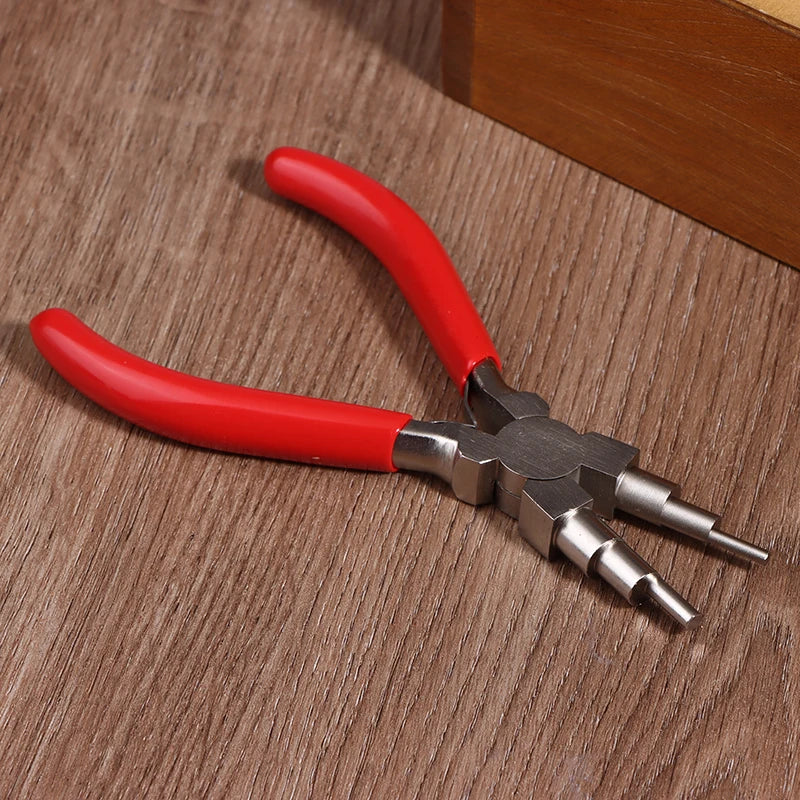 1Pcs 6-in-1 Iron Wire Looping Jewelry Pliers Bail-Making Pliers With Grip Handle For DIY Ring Making Loops And Jump Rings Tools
