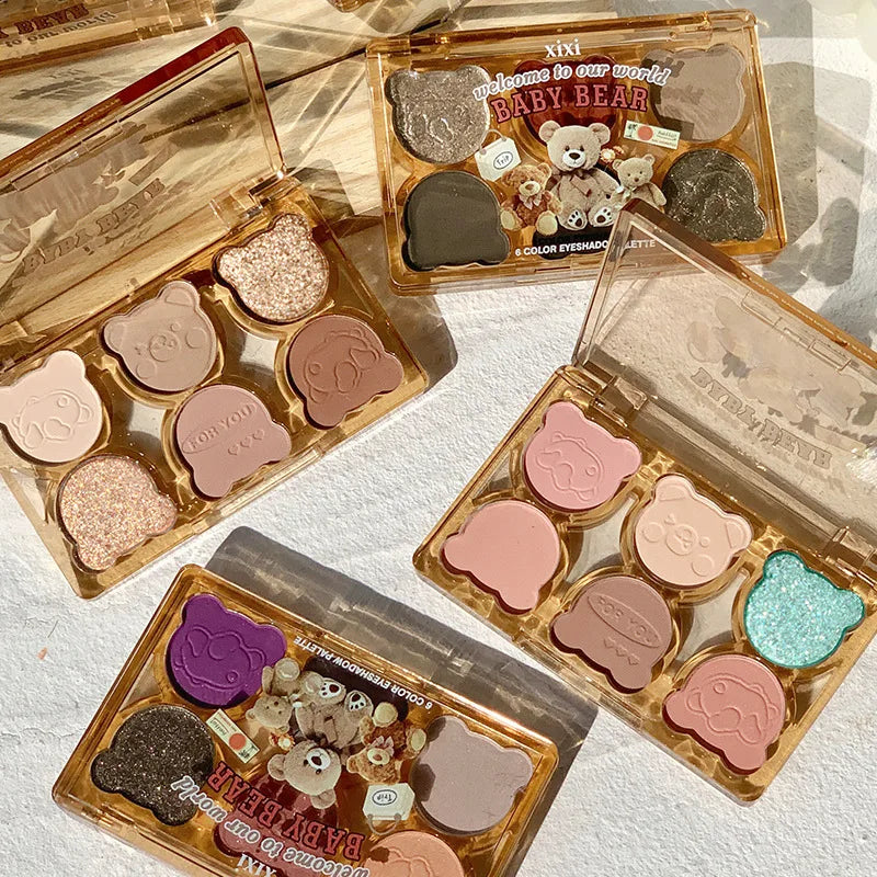 6 Colors Eye Shadow Palette Iris Purple Glitter Pearly Eyeshadow Palette Fashion Korean Shiny Eye Shadow Charming Eye Makeup