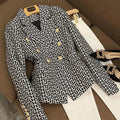 Luxury Geometric Double-Breasted Blazer