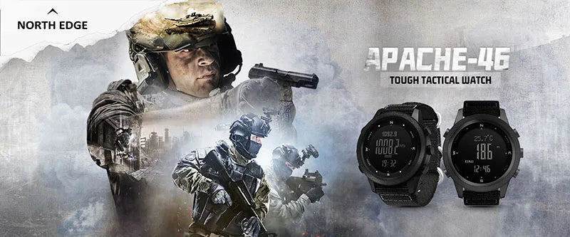 NORTH EDGE Men's Sport Digital Watch Hours Running Swimming Military Army Watches Altimeter Barometer Compass Waterproof 50m