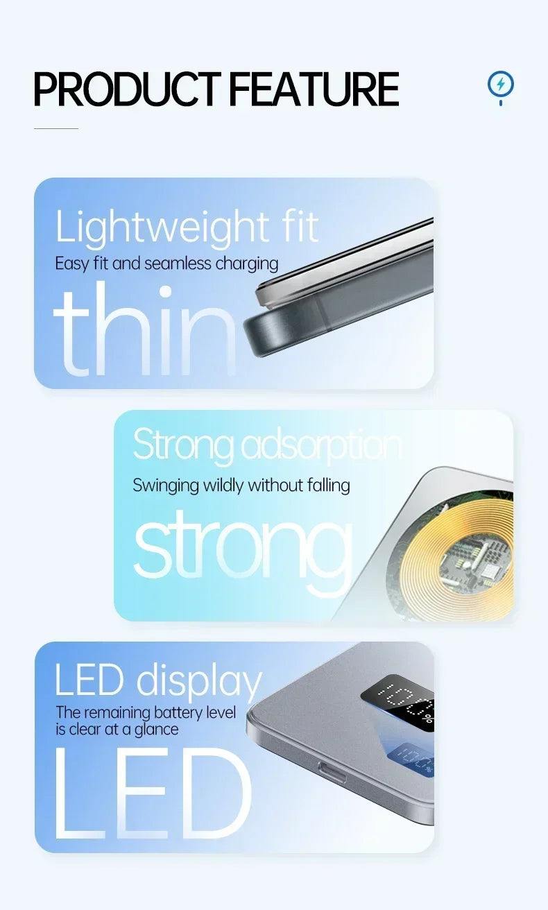 Lenovo Portable Magsafe Charger 50000mAh Magnetic Wireless Power Bank PD22.5W High Speed Charging Battery for iPhone