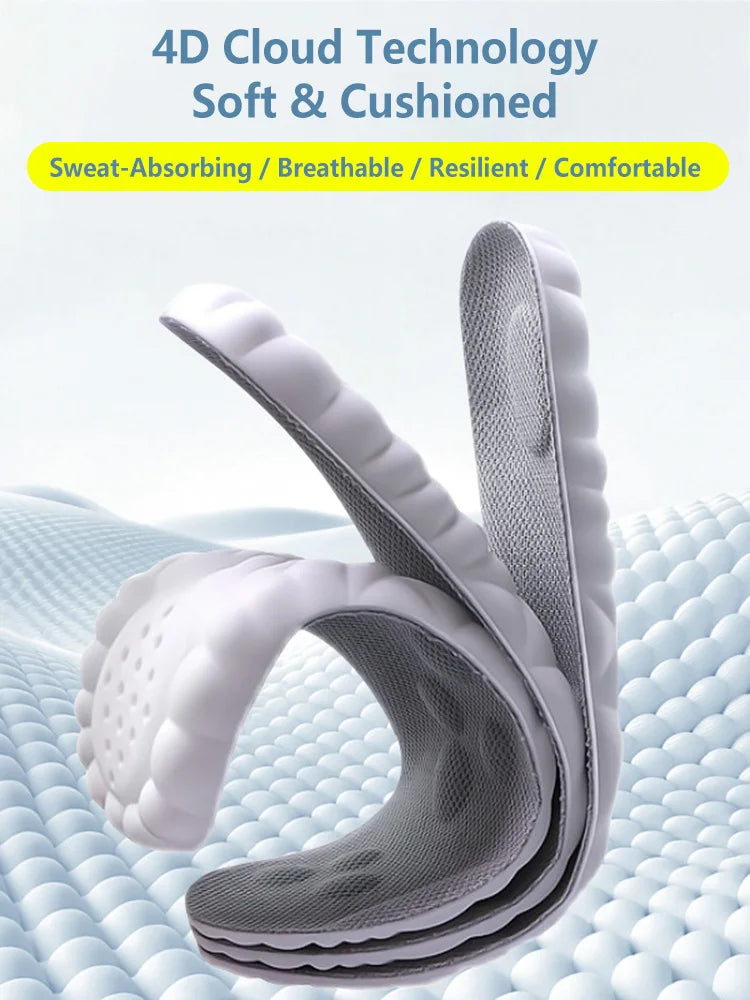 Latex Sport Insoles Soft High Elasticity Shoe Pads Orthotic Breathable Deodorant Shock Absorption Cushion Arch Support Insole