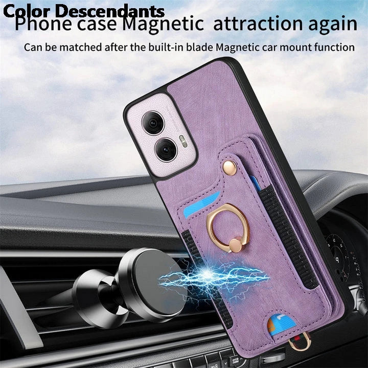 For Nothing CMF Phone 1 2024 Anti-theft brush Leather Card Case For Nothing CMF Phone1 Ring Back Cover CMF Phone 1 Funda
