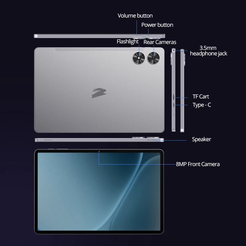 SVITOO Tablet 2026 Android 16 11 Inch 90Hz HD IPS Screen Unisoc T7250 Octa-Core Processor 20GB RAM 128GB ROM Support 1TB TF (MicroSD) Card Expandable 8800mAh Battery 2.4GHz 5GHz Dual Band WiFi 5 Bluetooth 5.0 GPS Widevine L1