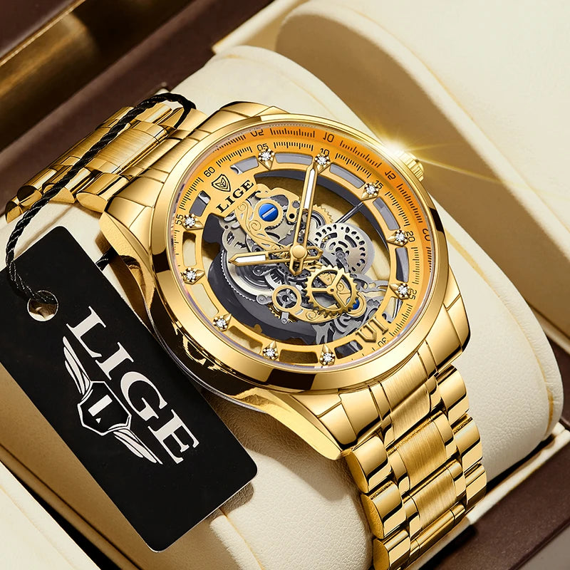 MIG & MIK STYLE™ Gold Skeleton Quartz Watch