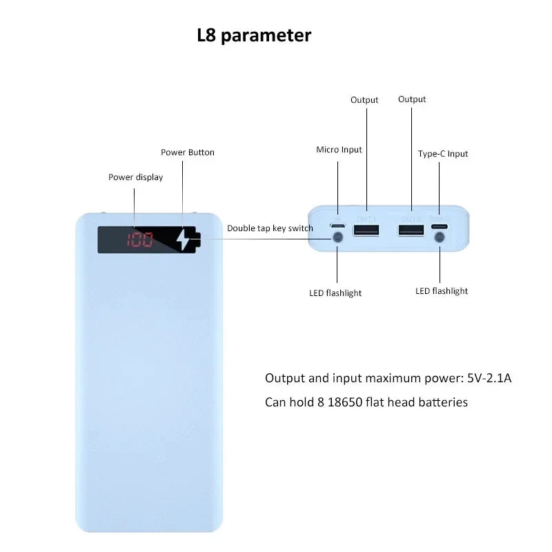 MIG & MIK STYLE™ DIY 18650 Power Bank Case