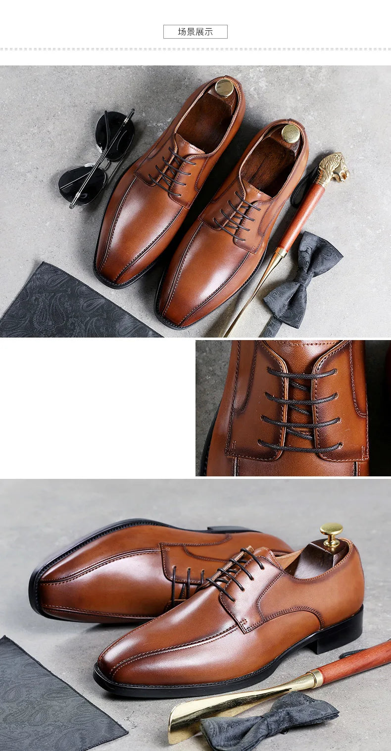 High Quality Handmade Oxford Dress Shoes Men PU Leather Suit Shoes Footwear Wedding Formal Italian Shoes Hot 2026 New