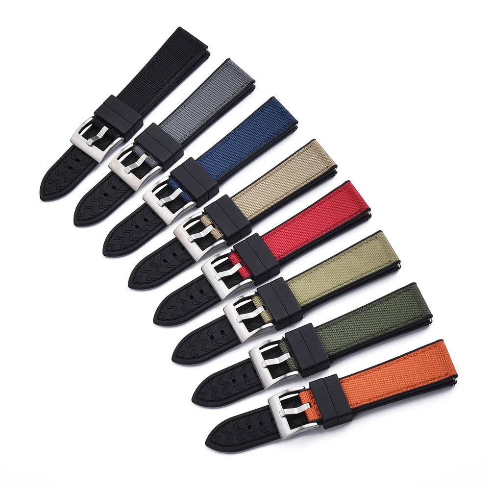 MIG & MIK STYLE™ Hybrid FKM Canvas Watch Strap