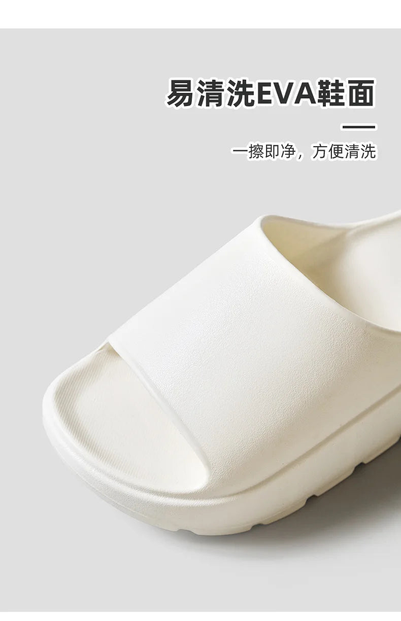 Comwarm Women Platform Slippers Soft EVA Thick Sole Sandals Fashion High Bottom Flat Heel Slippers Non-slip Casual House Slides