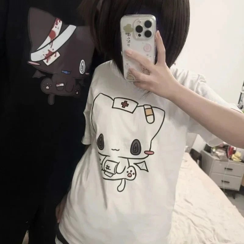 Cute Cartoon Print Oversized T-Shirt1