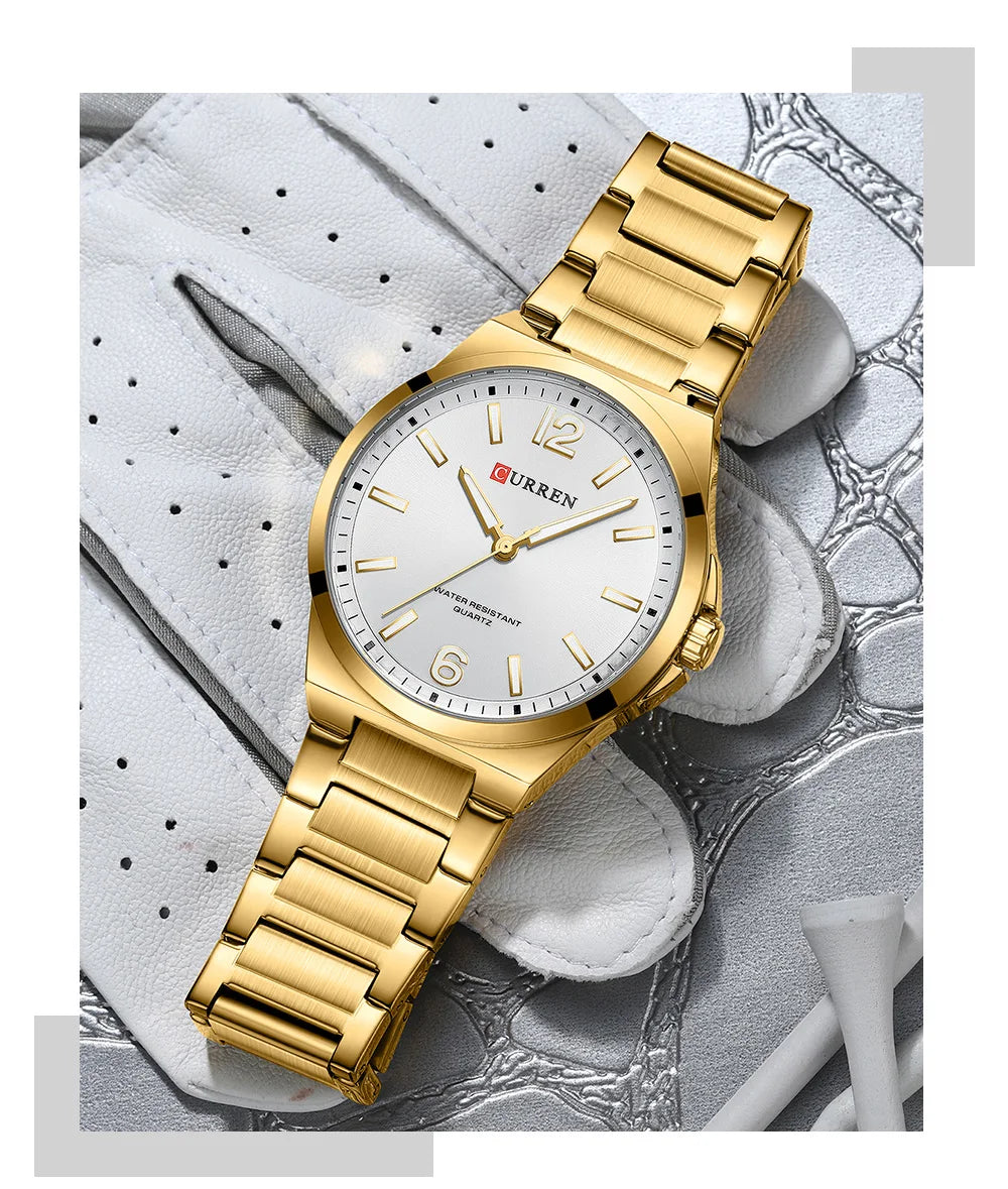 CURREN Men Quartz Movement Watch Waterproof Luminous Men's Watch, Stainless Steel Strap Business Watches