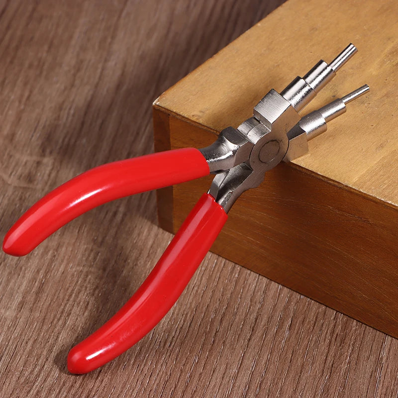 1Pcs 6-in-1 Iron Wire Looping Jewelry Pliers Bail-Making Pliers With Grip Handle For DIY Ring Making Loops And Jump Rings Tools