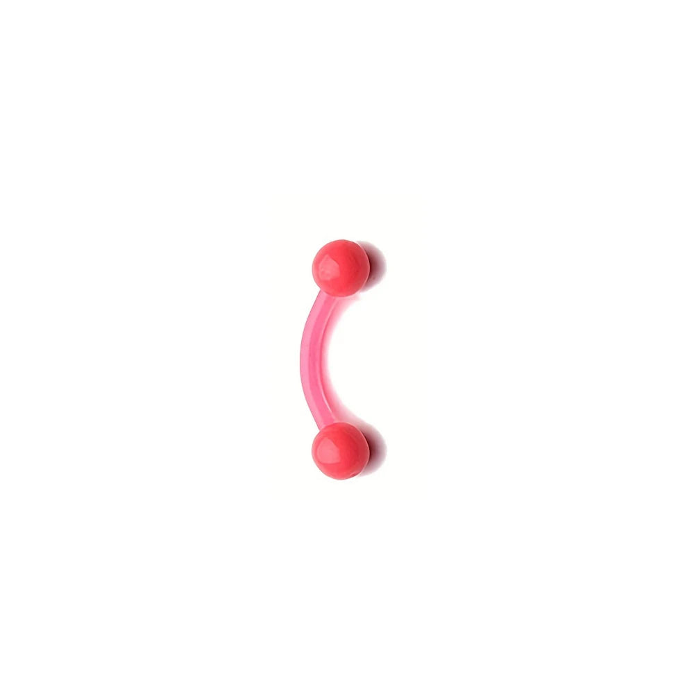 16G Bioflex Acrylic Curved Barbell Horseshoe Lip Eyebrow Rings Piercing Retainer Plastic Flexible Nose Septum Belly Piercing
