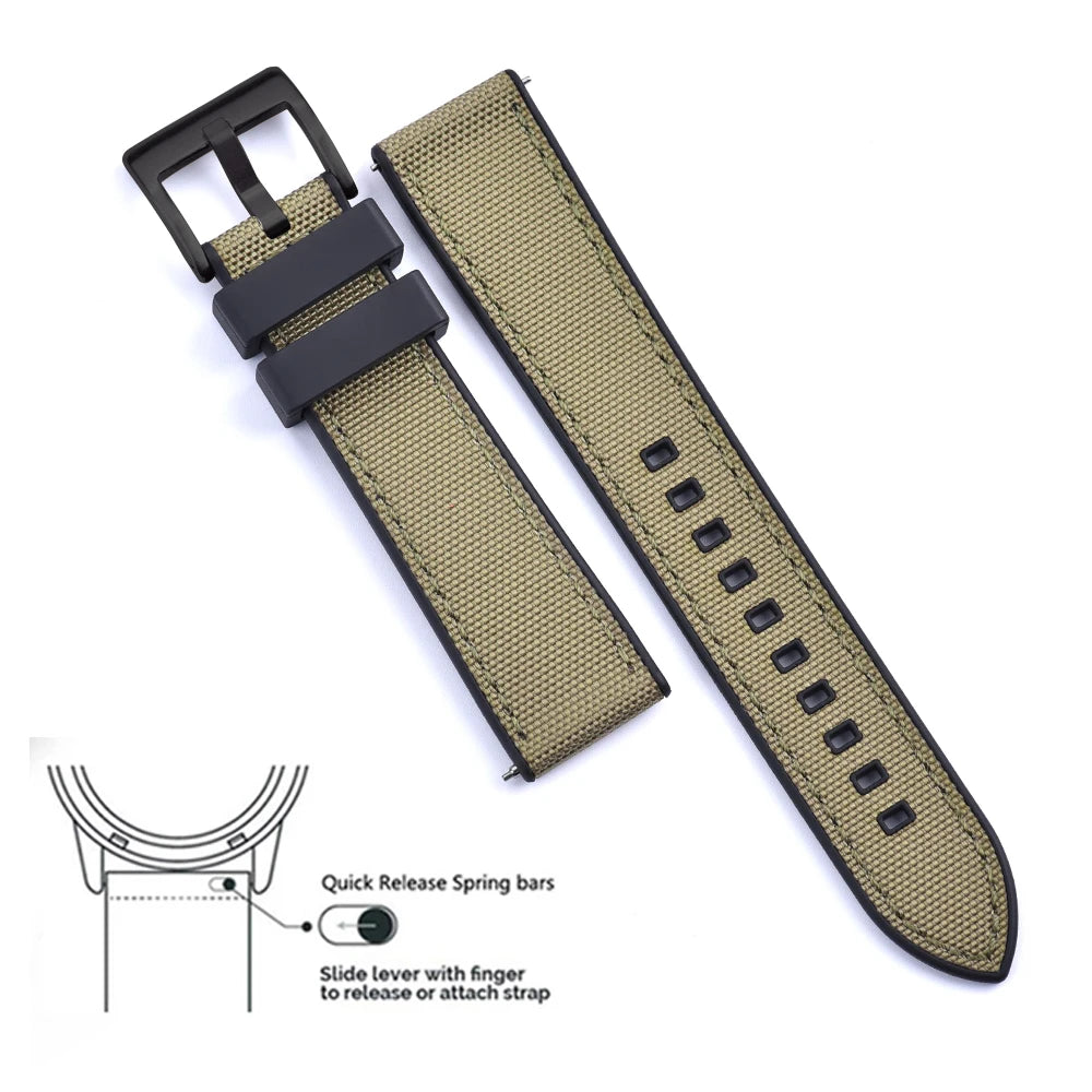 MIG & MIK STYLE™ Hybrid FKM Canvas Watch Strap