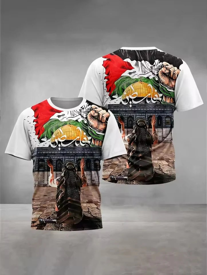 New Syria Flag Graphic Men's T-shirt Casual Short Sleeved Tees Men Sports Football Jersey Tshirt Summer Daily Camiseta Hombre