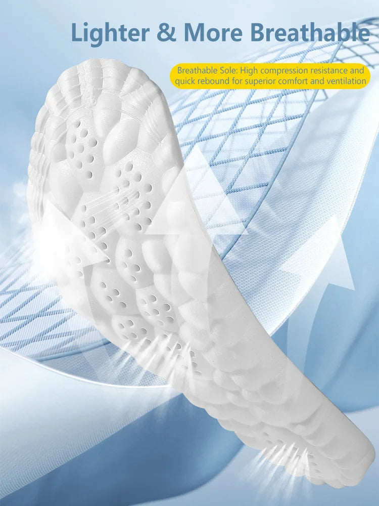 Latex Sport Insoles Soft High Elasticity Shoe Pads Orthotic Breathable Deodorant Shock Absorption Cushion Arch Support Insole