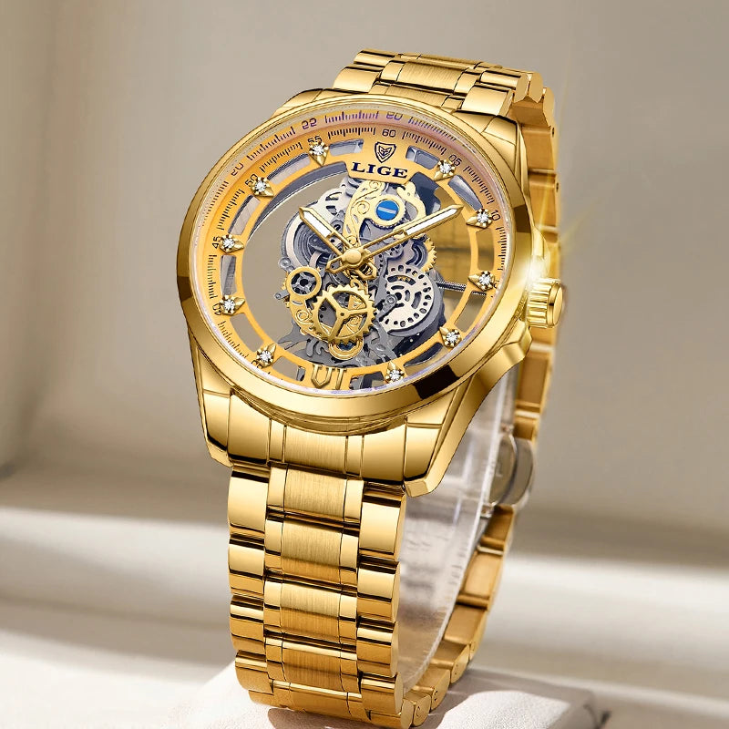 MIG & MIK STYLE™ Gold Skeleton Quartz Watch