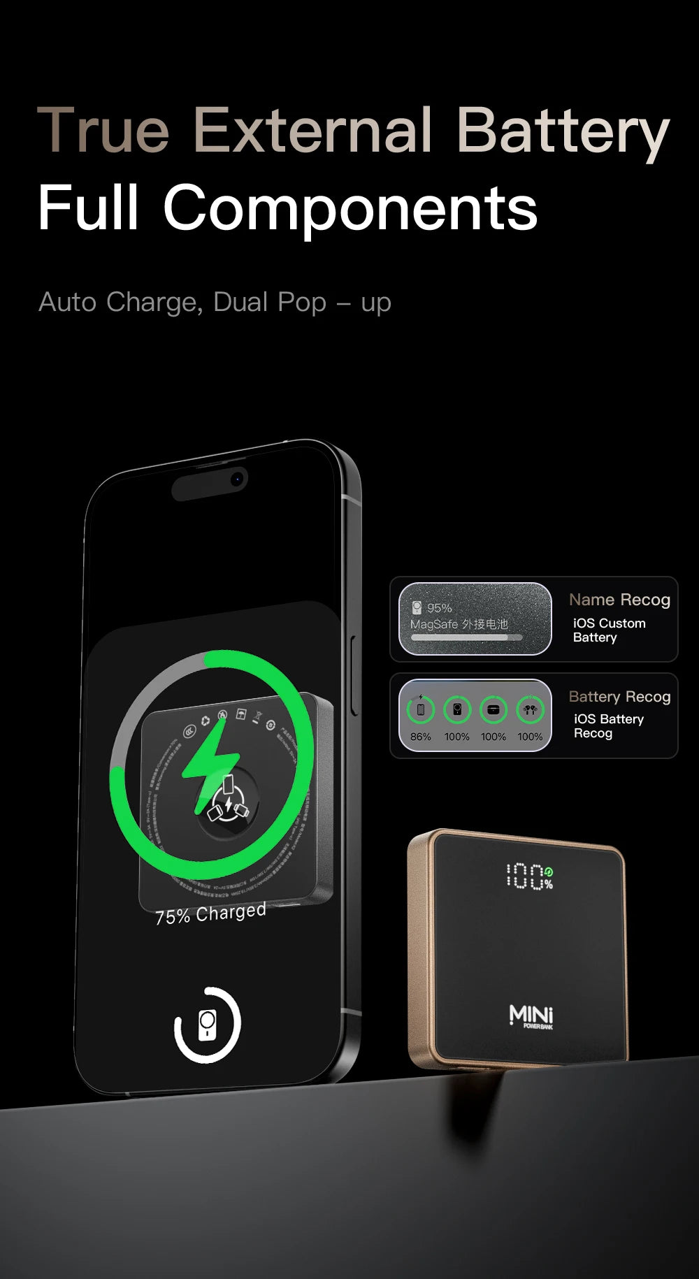 New Mini Portable 5000mAh Power Bank For Magsafe Charger Case Magnetic Wireless Charger Fast Powerbank For iPhone 17 16 iwatch