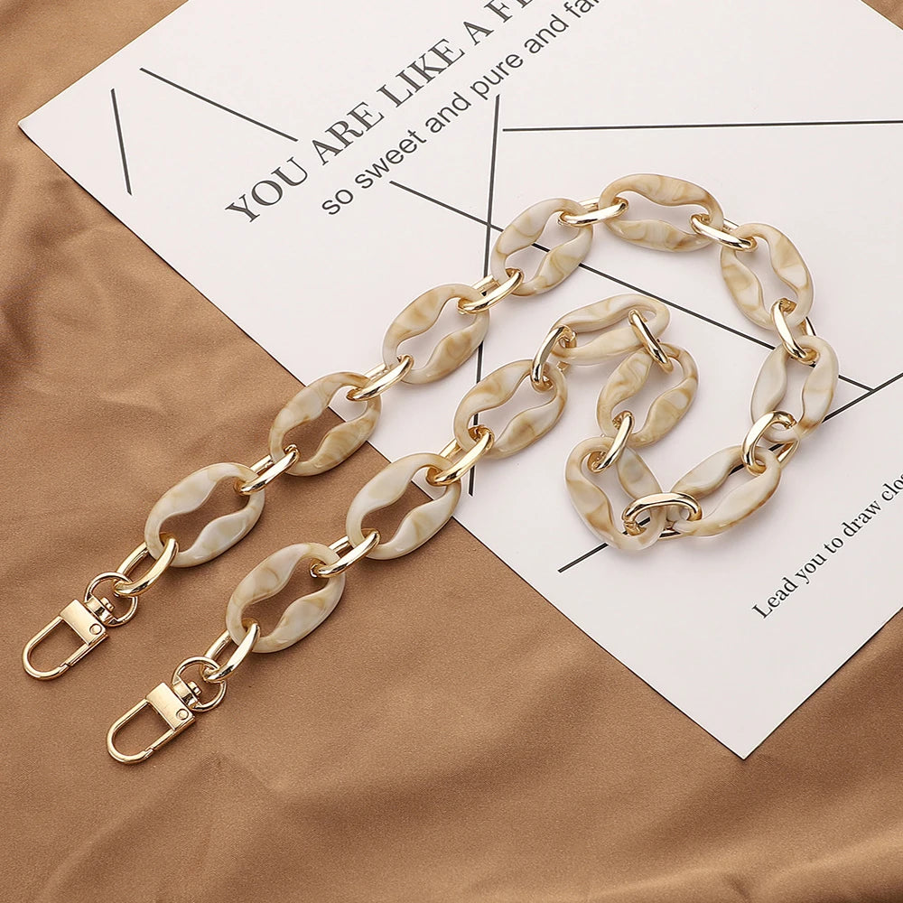 Luxury Acrylic Handbag Chain Strap – 40/60cm DIY Replacement Shoulder Bag Handle Accessory