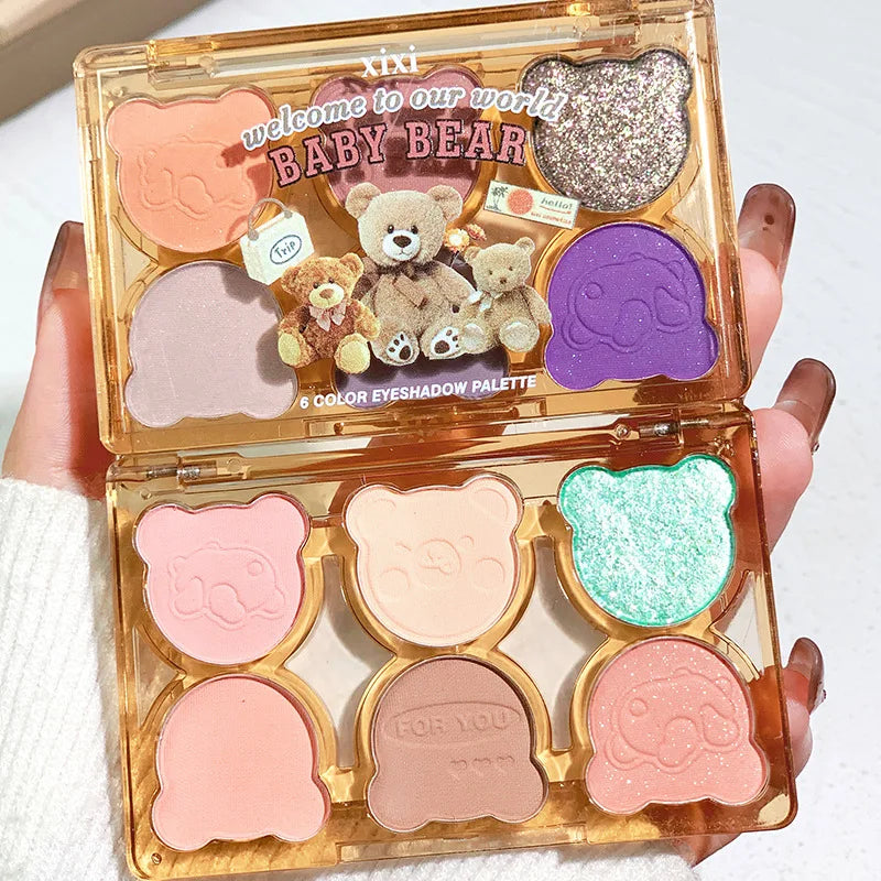 6 Colors Eye Shadow Palette Iris Purple Glitter Pearly Eyeshadow Palette Fashion Korean Shiny Eye Shadow Charming Eye Makeup