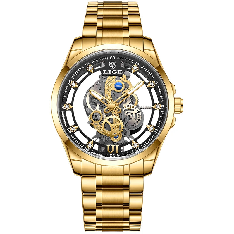 MIG & MIK STYLE™ Gold Skeleton Quartz Watch