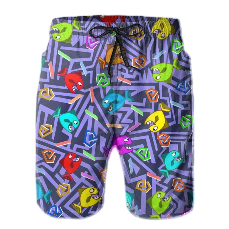 Fashion 80s 90s Graphic Beach Shorts For Men Hot Sale Swimming Trunks Kids Boys Quick Dry Board Shorts Summer Street Short Pants