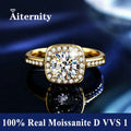 Customized 2.0ct Moissanite Ring D VVS1 Pass Diamond Test Pen Adjustable Size S925 Sliver Wedding Rings for Women