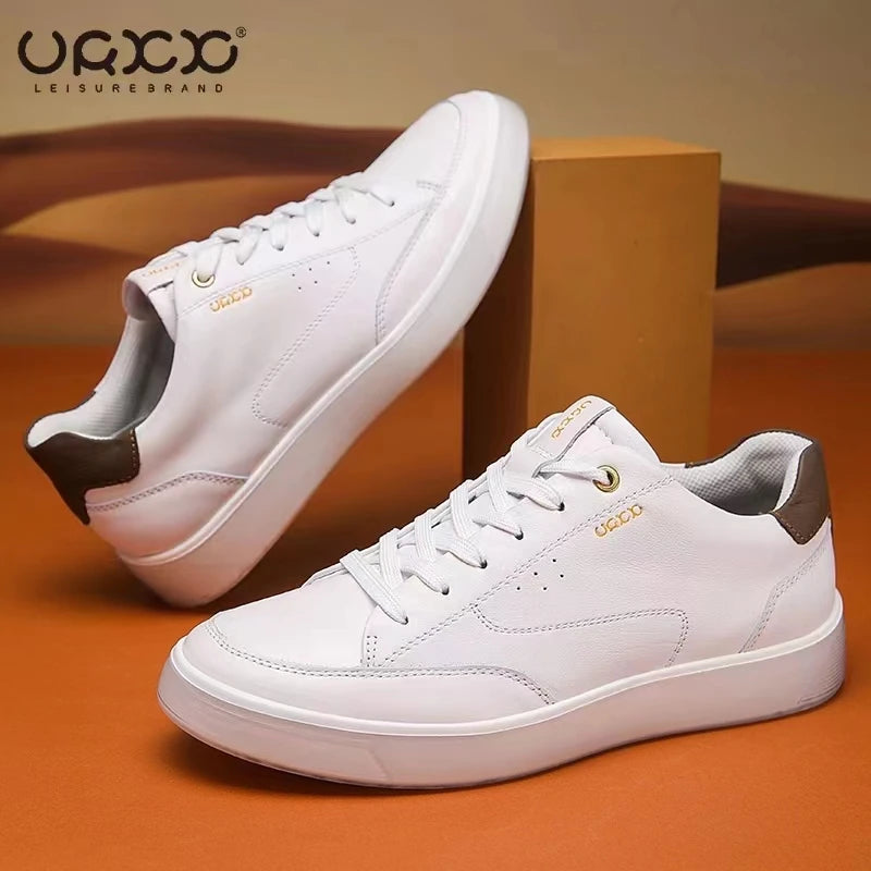 Fashion Men Shoes Men Genuine Leather Shoes Casual Lace-up Shoes Breathable Fashion Sneakers New
