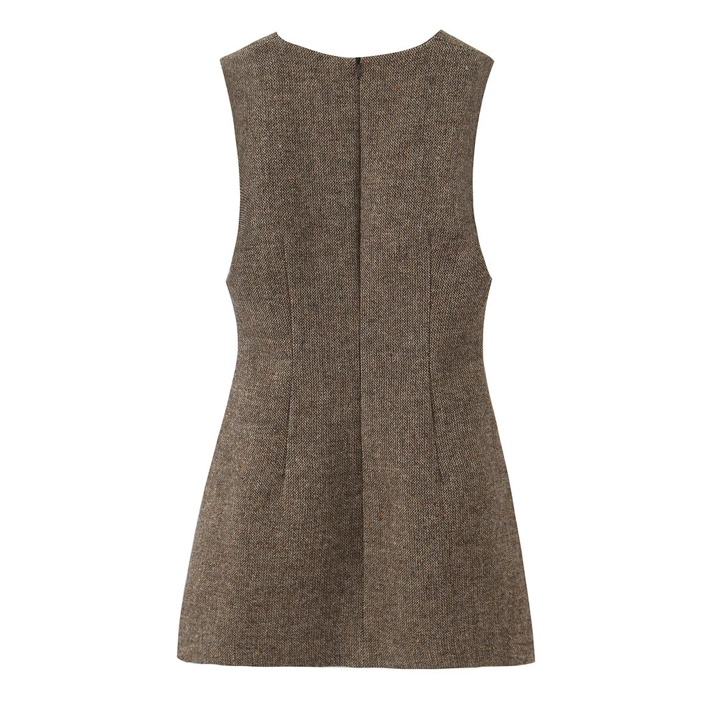 YENKYE High Quality Women Sexy V Neck Sleeveless A-line Mini Tank Dresses Chic Lady Elegant Vestidos