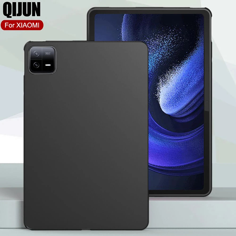 Silicone Tablet Case For Xiaomi Pad 5 6 7 Pro 2024 11.2" 11 Redmi Pad SE Pro 12.1 8.7 10.61 Flexible Soft TPU Black Back Cover