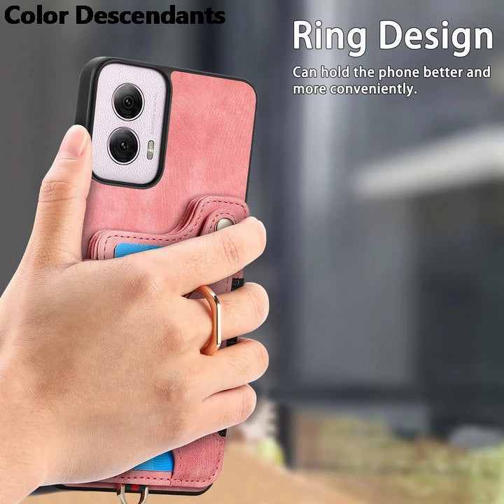 For Nothing CMF Phone 1 2024 Anti-theft brush Leather Card Case For Nothing CMF Phone1 Ring Back Cover CMF Phone 1 Funda