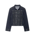 New Vintage Denim Jacket For Women Solid Round Neck Slim Fit Short Jackets 2026 Spring Lady Daily High Street Outerwears