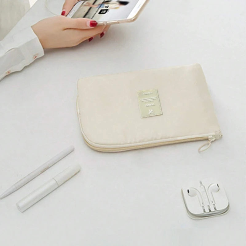 Fashion Portable Travel Storage Bag Waterproof Makeup Kit Mobile Bag Multi-Function Digital Devices Gadget Data Cable Organizer