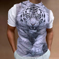 New Tiger Men's T-shirt 3D Printing Animal Pattern Short Sleeve Men's Apparel Summer Fashion T-shirt Fashion Round Neck Top