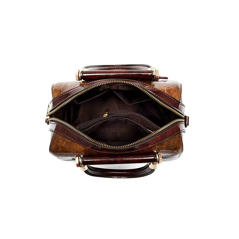 Classic Crocodile Boston Tote – Luxury Leather Shoulder & Messenger Bag for Women