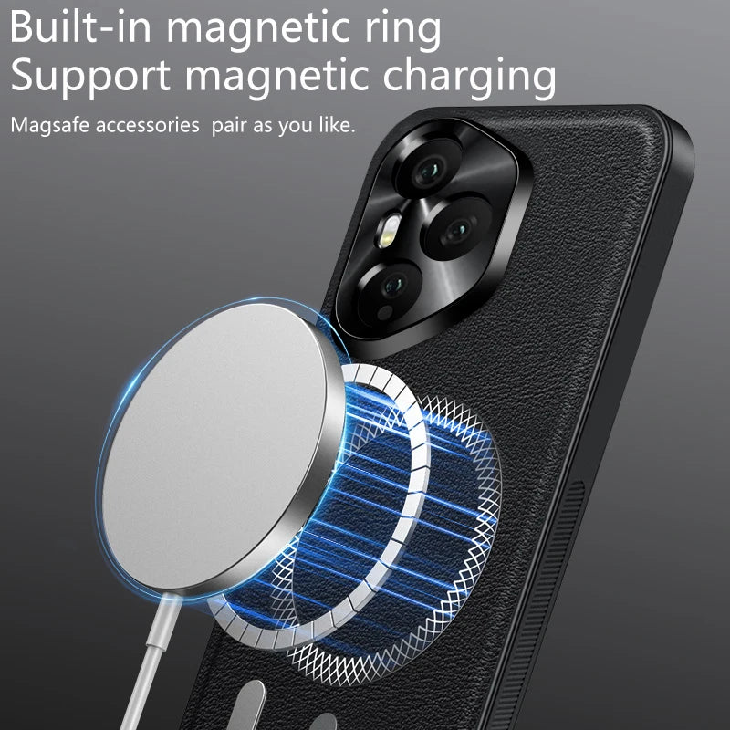 Magnetic Case for Honor 400 Pro 400 Global Version Cover Leather Soft Shockproof Mag-safe Metal Camera Protector Shell Fundas