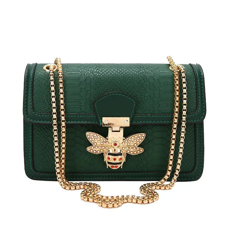 Royal Bee Crocodile Crossbody Bag – Luxury Flap Tote & Shoulder Handbag for Women