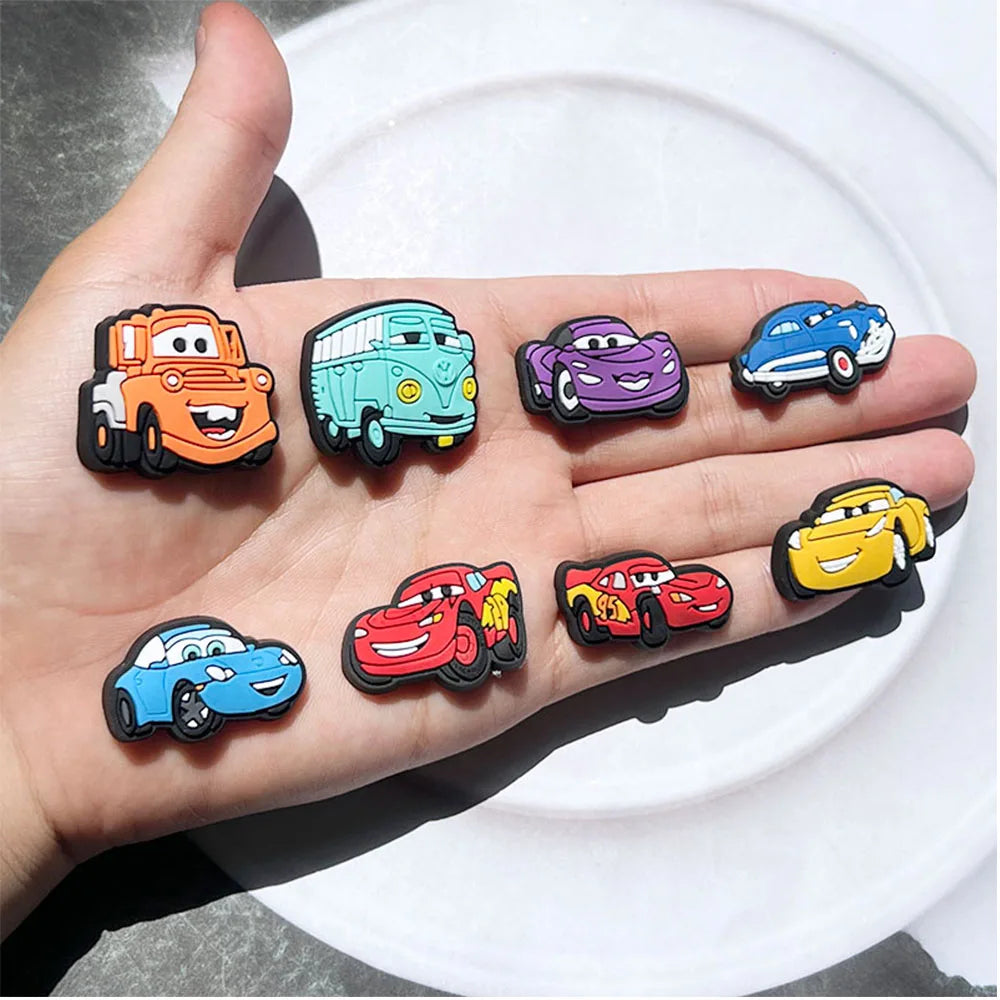 Hot Sales Potdemiel Cartoon Car Series PVC Shoe Charms Accessories Detachable DIY Shoe Decorations Buckle Creativity Gifts