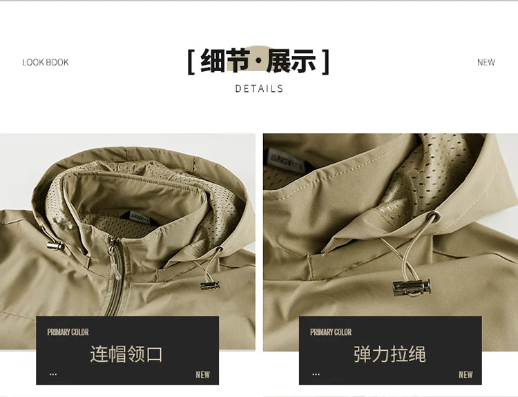 Jacket Mens Spring autumn New men jacket printing hooded Jackets casual coat Men's business coats Size M-7XL 8XL Hat detachable