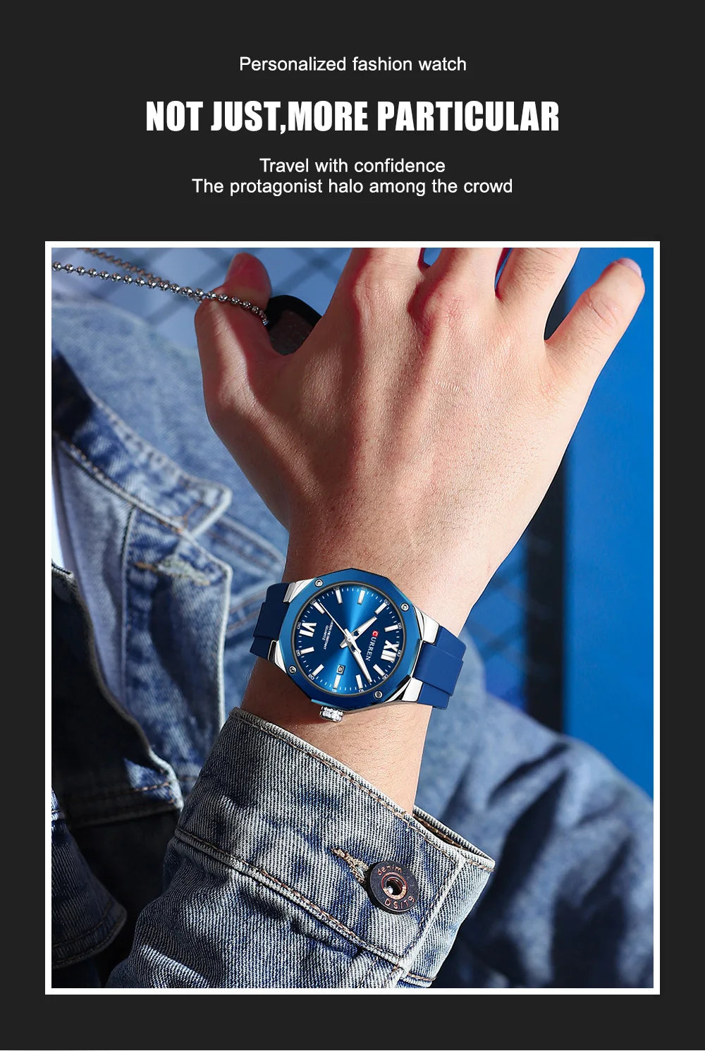 CURREN Simple Luxury Men's Watches New Business Quartz Wristwatch with Silicone Strap Luminous Hands Waterproof Clock