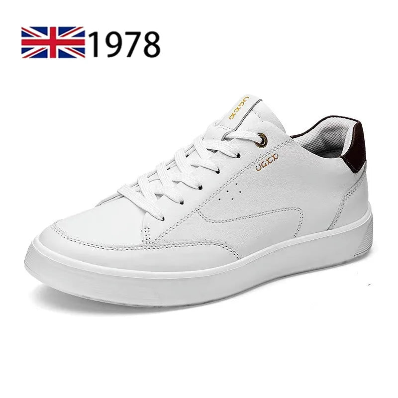 Fashion Men Shoes Men Genuine Leather Shoes Casual Lace-up Shoes Breathable Fashion Sneakers New
