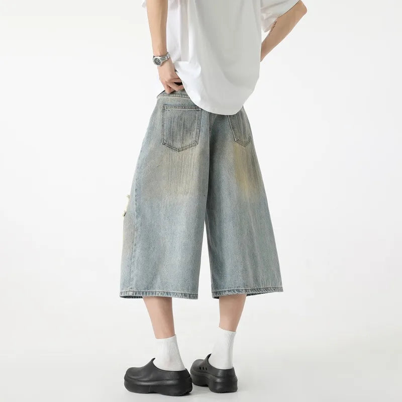 Retro Distressed Denim Jorts
