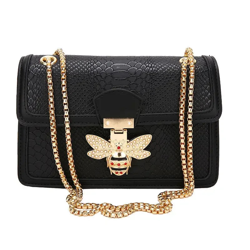 Royal Bee Crocodile Crossbody Bag – Luxury Flap Tote & Shoulder Handbag for Women