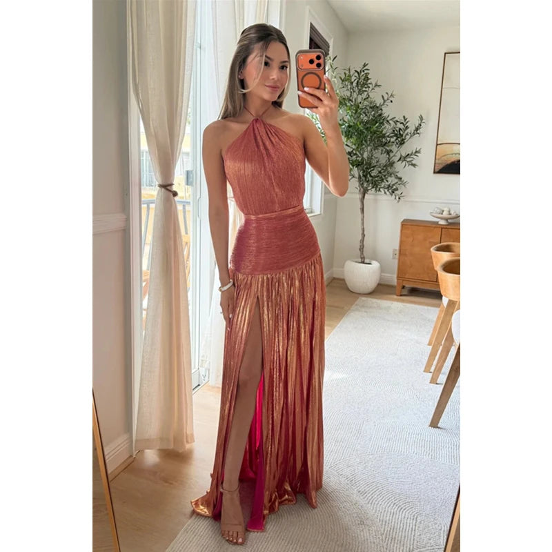 Luxury Off-Shoulder Halter Corset Gown