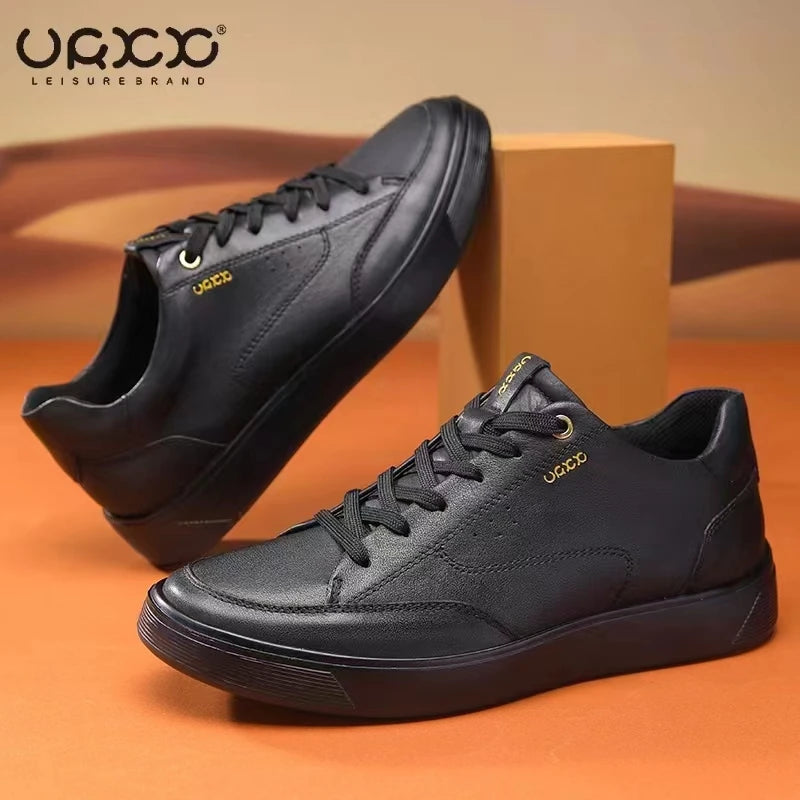 Fashion Men Shoes Men Genuine Leather Shoes Casual Lace-up Shoes Breathable Fashion Sneakers New