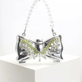 Luxury Mini Acrylic Bow Clutch – Metal Frame Crossbody Bag with European Chain Strap