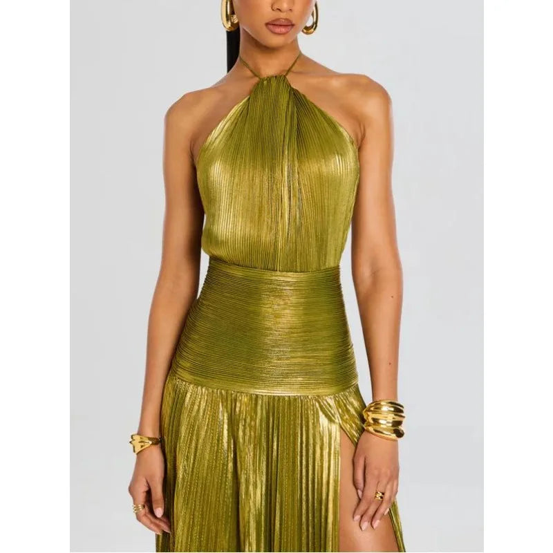 Luxury Off-Shoulder Halter Corset Gown