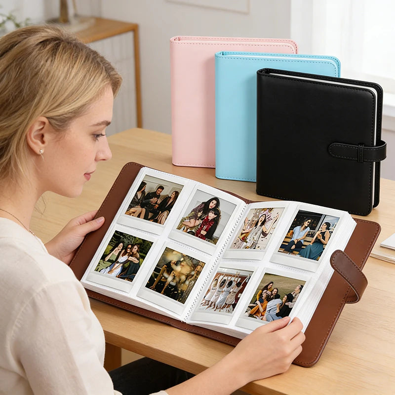 288-Card Slot Square Photo Album, Children's Growth Commemorative Photo Album, Suitable for Instax Sq1/6/10/20/40/Kodak C300R Camera Photos, Solid Color Pu Photo Album, Suitable for Kodak Mini 3 Square, Mini Shot 3 Square