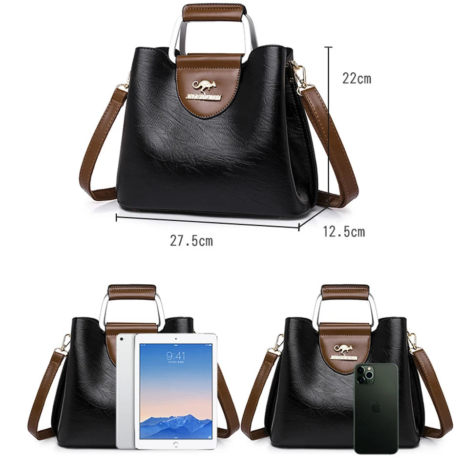 Luxury Oil-Textured Designer Shoulder Bag – Elegant Soft Leather Crossbody Tote for Women